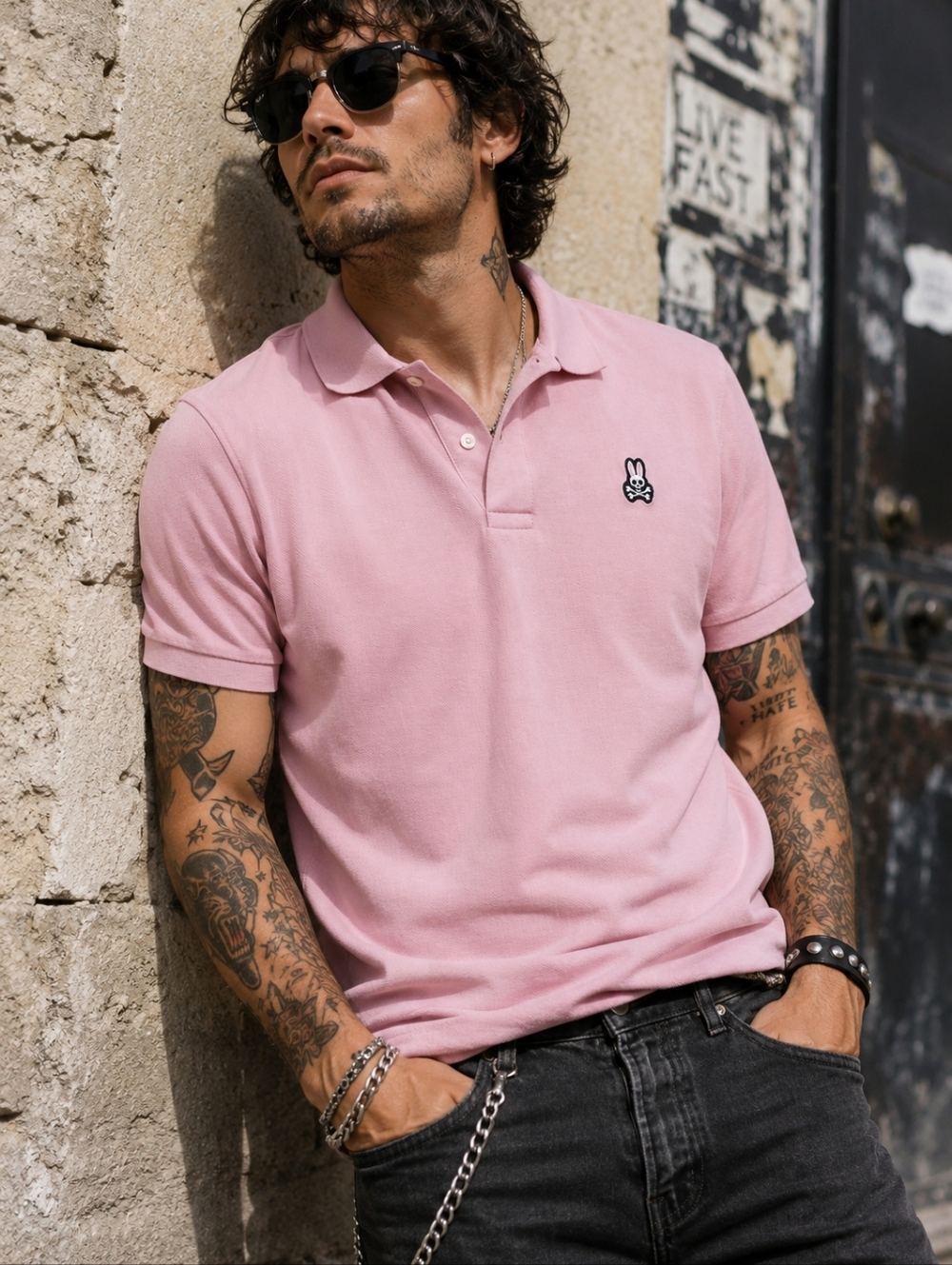 Psycho Bunny Polo Shirt Mens XL Pink Pima Cotton Classic Logo Preppy Golf